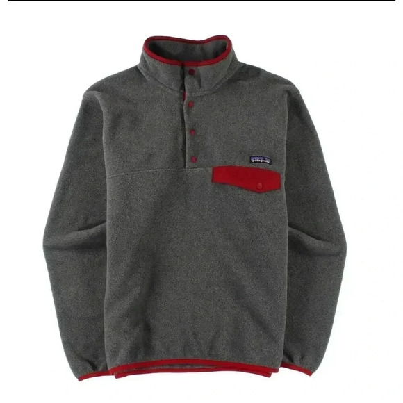 Patagonia Synchilla Snap-T Fleece Pullover Sweatshirt Men’s Small Nickel/Red - Picture 1 of 8